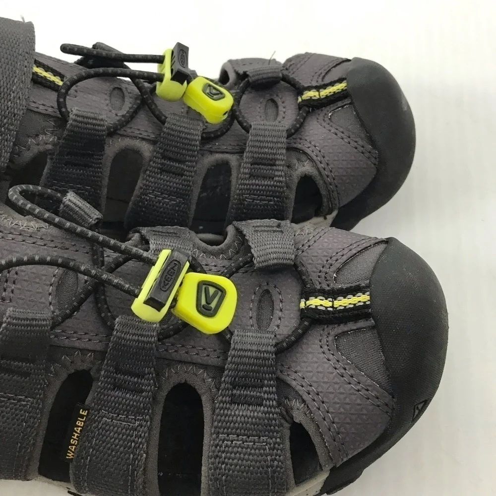 Keen Kids Gray and Neon Yellow Outdoor Closed-Toe Sandals